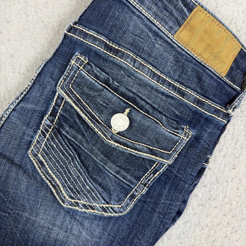 Daytrip Virgo Women's Blue Medium Wash Straight Whiskering 5 Pocket Jeans 27R